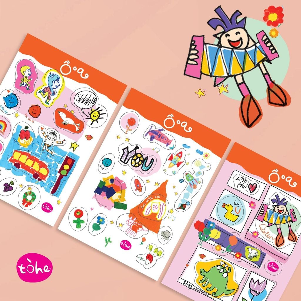 Set 3 Sticker theo chủ đề vui nhộn, dễ thương