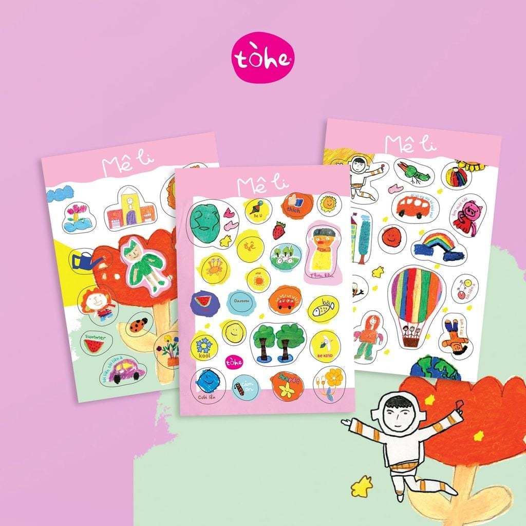Set 3 Sticker theo chủ đề vui nhộn, dễ thương