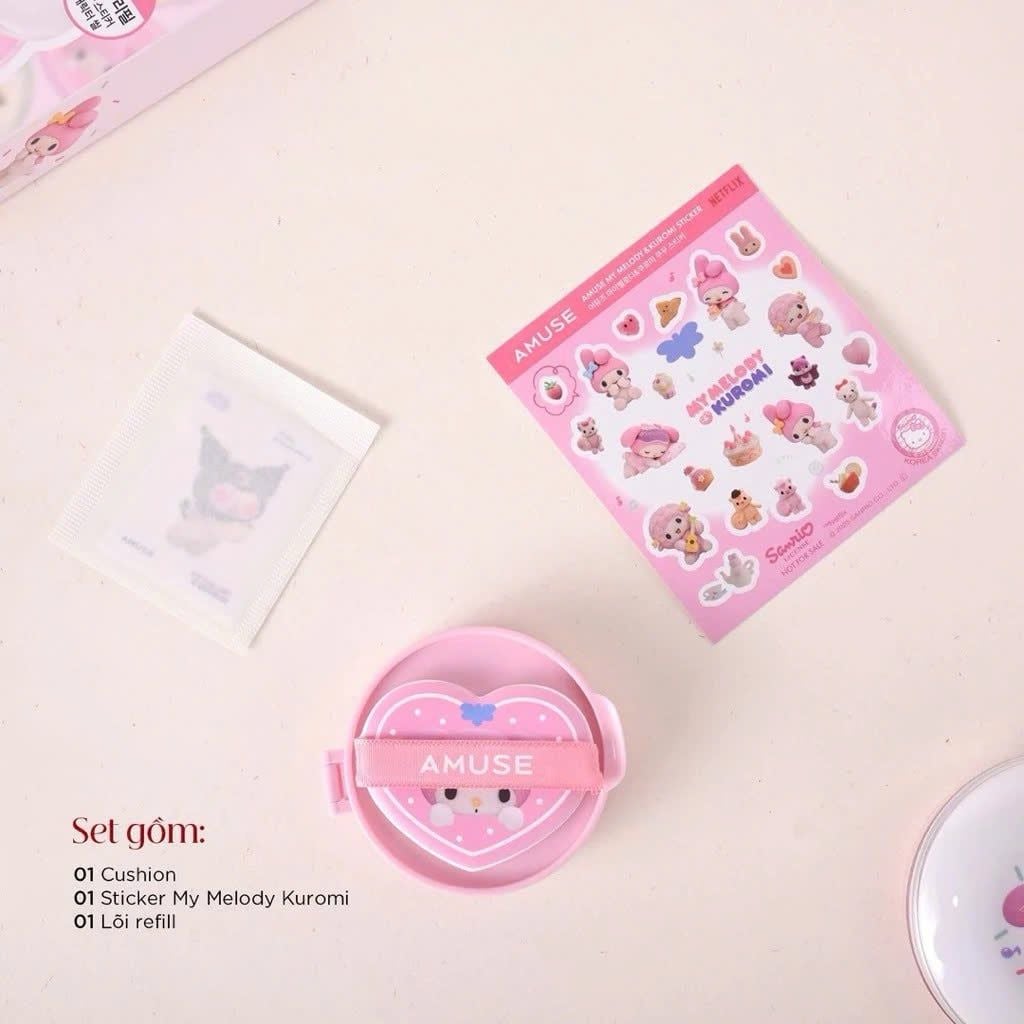 SET CUSHION AMUSE X MY MELODY CERAMIC SKIN PERFECTOR