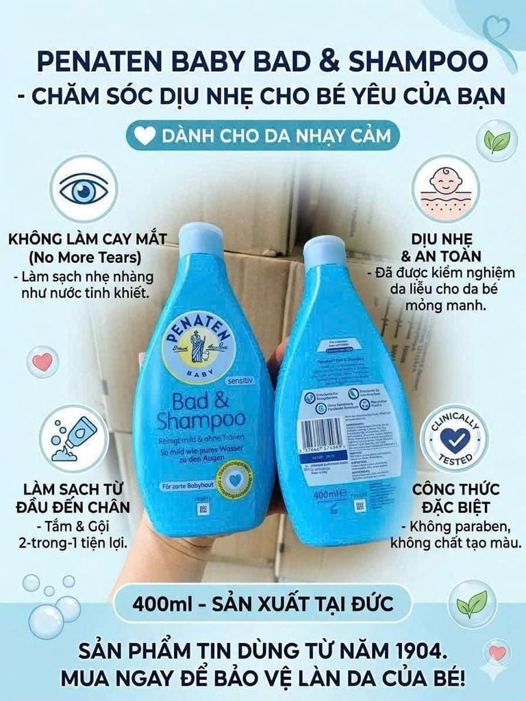 SỮA TẮM GỘI CHỐNG CẢM PENATEN ĐỨC FULLSIZE – 400ML