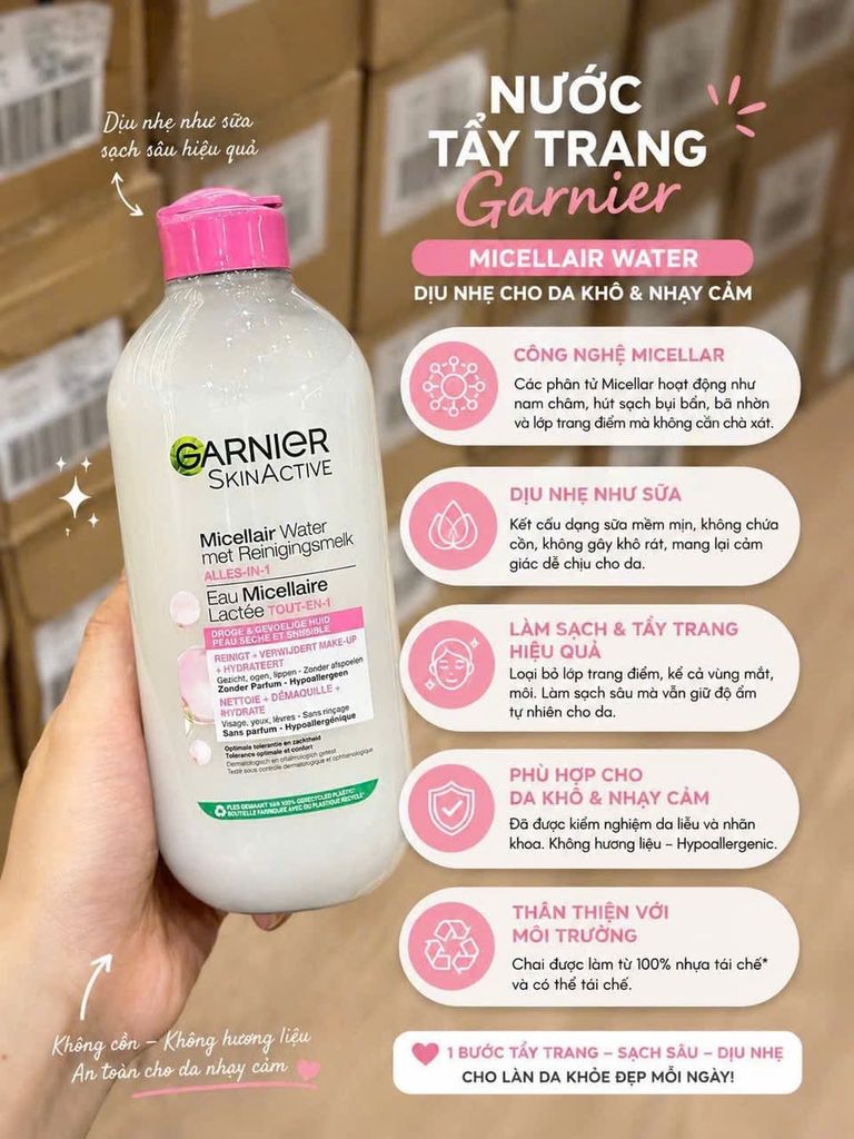 TẨY TRANG GARNIER CHAI 400ML