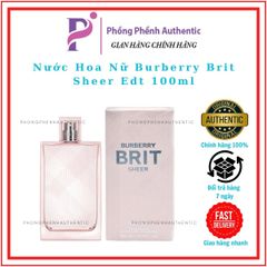 NƯỚC HOA NỮ BUBERRY BRIT SHEER EDT 100ML FULLSEAL