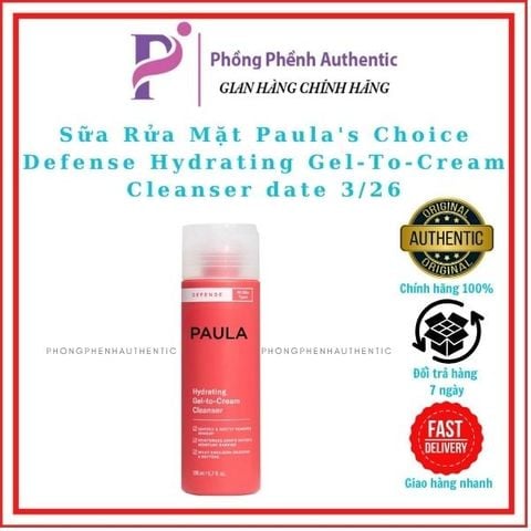 SỮA RỬA MẶT PAULA'S CHOICE DEFENSE HYDRATING GEL-TO-CREAM CLEANSER 198ML
