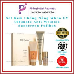 SET KEM CHỐNG NẮNG WHOO UV ULTIMATE ANTI-WRINKLE SUNCREEN FULLBOX