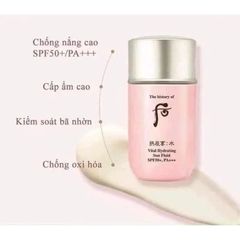 SỮA CHỐNG NẮNG KIỀM DẦU DƯỠNG DA TRẰNG MỊN WHOO VITAL HYDRATING SUN FLUID SPF 50+ PA+++