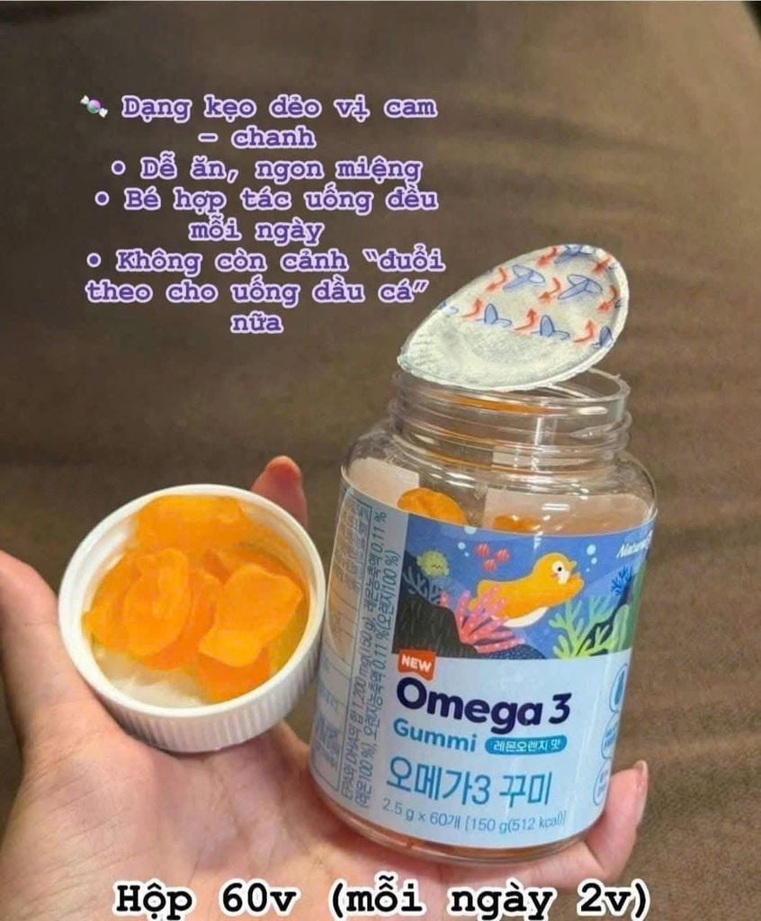 VIÊN BỔ SUNG OMEGA 3 CHO BÉ NATURALIZE DẠNG KẸO DẺO