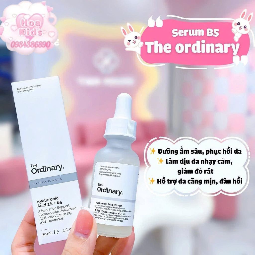 TINH CHẤT CẤP NƯỚC PHỤC HỒI DA THE ORDINARY HYALURONIC ACID 2% + B5 30ML