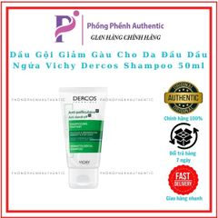 DẦU GỘI GIẢM GÀU CHO DA ĐẦU, DẦU, NGỨA VICHY DERCOS SHAMPOO 50ML
