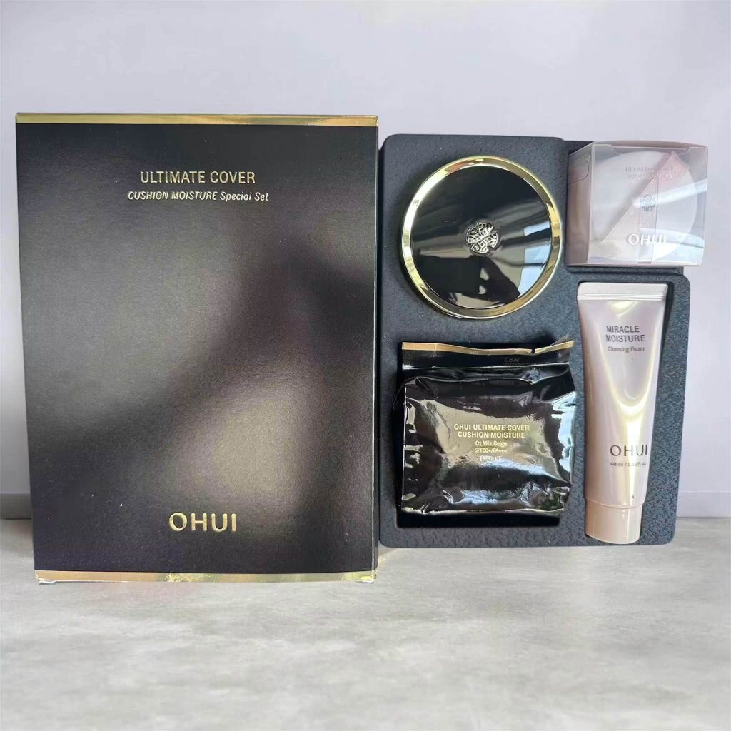 Set Phấn Nước OHUI Ultimate Cover Cushion Moisture 01 MILK BEIGE