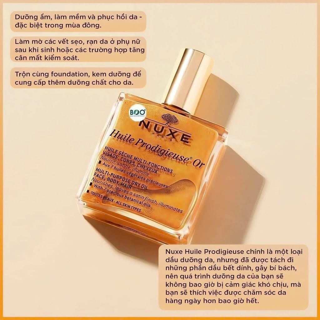 Dầu Khô Dưỡng Ẩm NUXE Huile Prodigieuse Chai 50ml Unbox