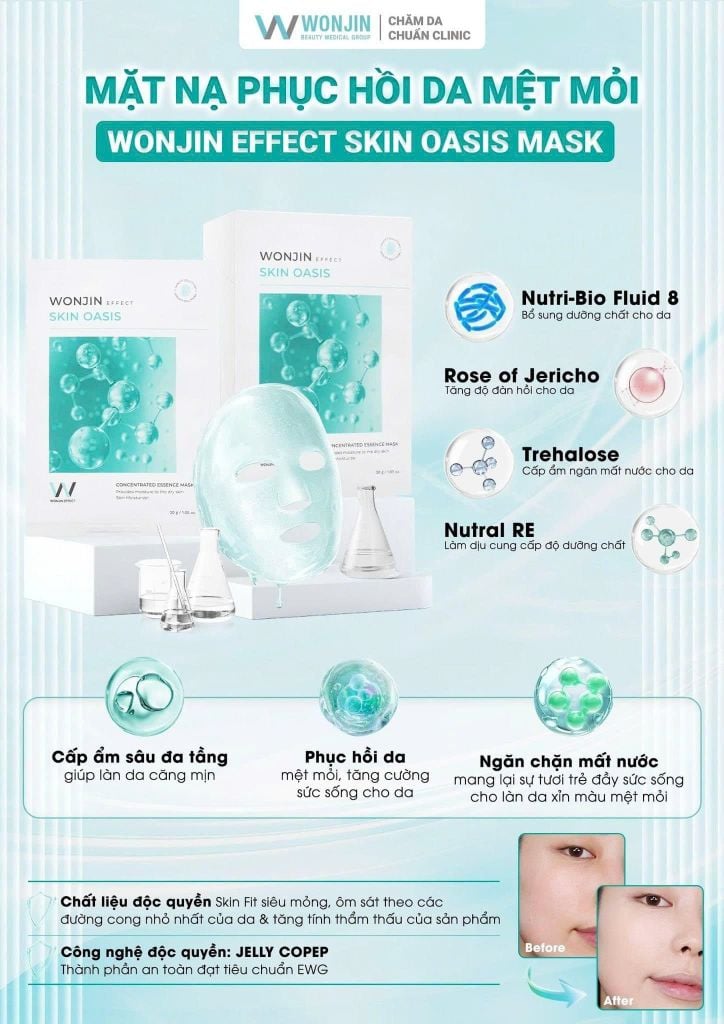 MẶT NẠ WONJIN EFFECT FLASH GLOW - SKIN OASIS HỘP 14M