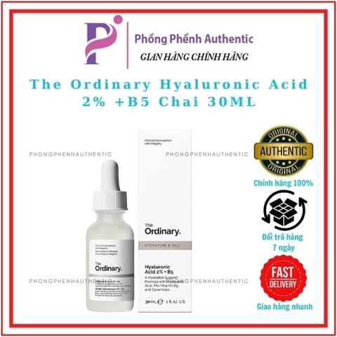 TINH CHẤT CẤP NƯỚC PHỤC HỒI DA THE ORDINARY HYALURONIC ACID 2% + B5 30ML