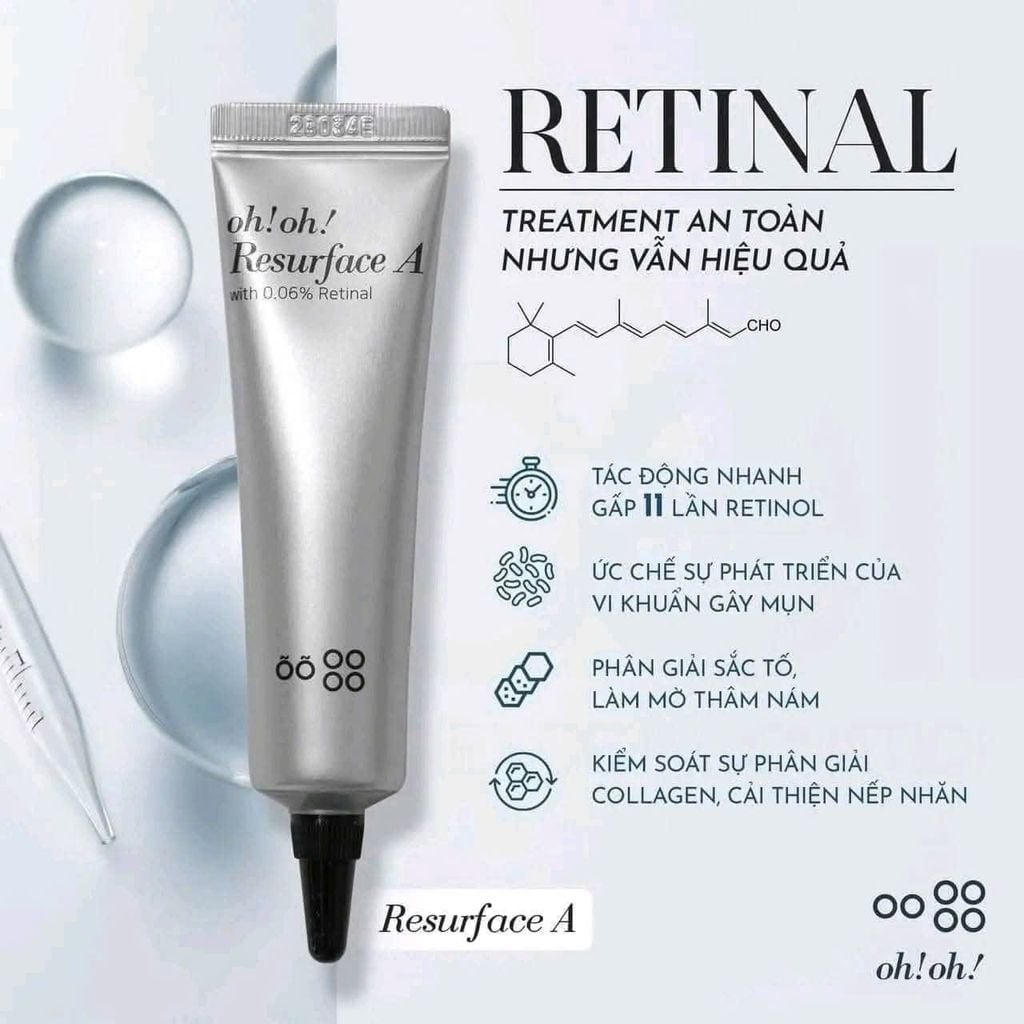 TINH CHẤT TRẺ HOÁ, LÀM SÁNG DA OH! OH! RESURFACE A 20G (with 0.06% retinal)