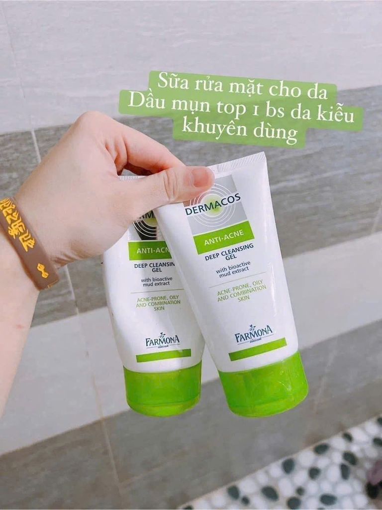 Sữa rửa mặt Dermacos Anti Acne làm sạch sâu, ngừa mụn Deep Cleansing Gel 150ml