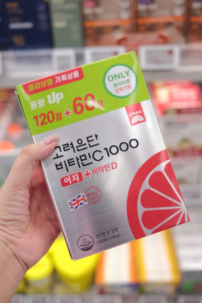 VIÊN UỐNG VITAMIN C+D HÀN 1000MG HỘP 180V