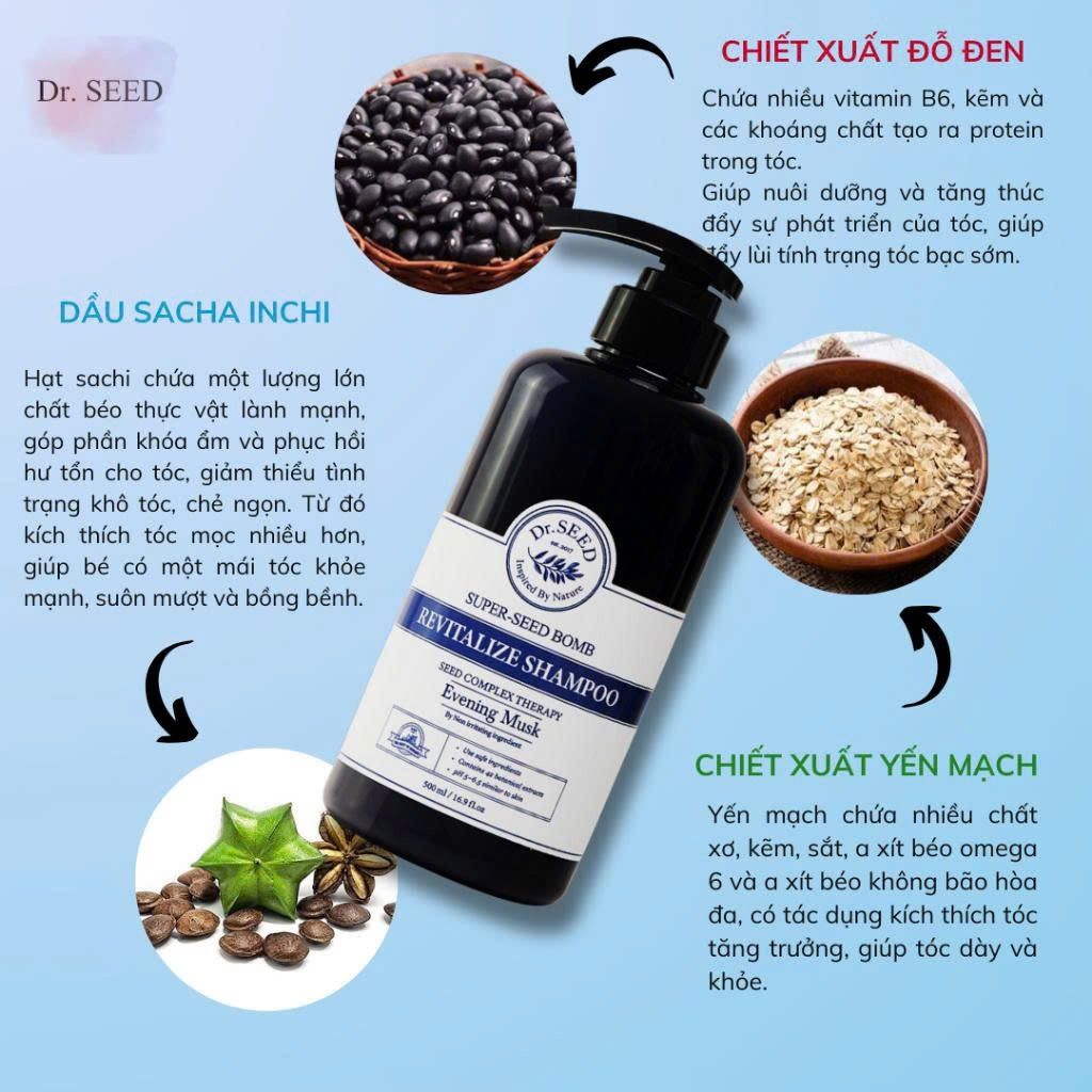 Bộ dầu gội, dầu xả Dr.SEED Evening Musk 500ml Hàn Quốc