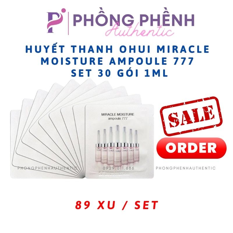 SET HUYẾT THANH OHUI MIRACLE MOISTURE AMPOULE 777 1ML