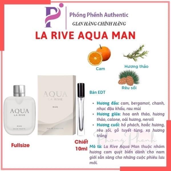NƯỚC HOA NAM LA RIVE FOR MEN EDT CÁC MÙI MUA SALE