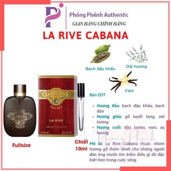 NƯỚC HOA NAM LA RIVE FOR MEN EDT CÁC MÙI MUA SALE
