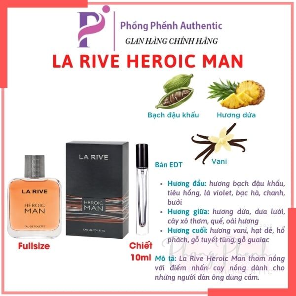 NƯỚC HOA NAM LA RIVE FOR MEN EDT CÁC MÙI MUA SALE