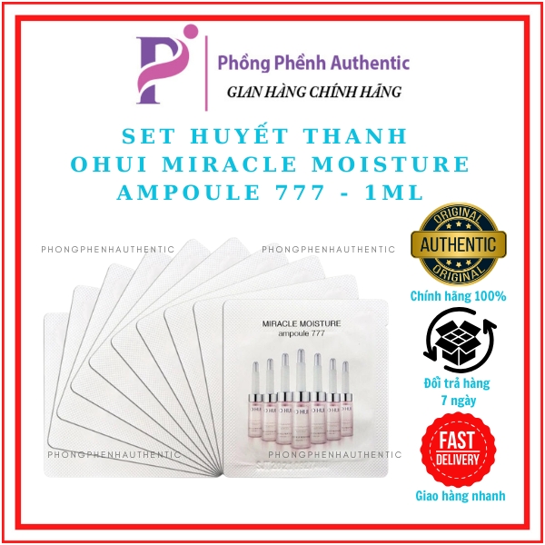 SET HUYẾT THANH OHUI MIRACLE MOISTURE AMPOULE 777 1ML