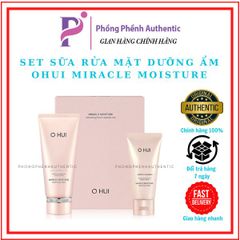 SET SỮA RỬA MẶT DƯỠNG ẨM OHUI MIRACLE MOISTURE CLEANSING FOAM 200+100ML
