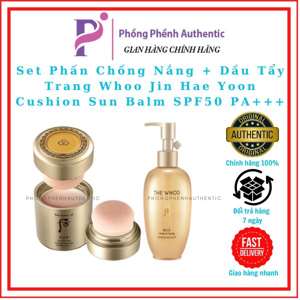 SET PHẤN CHỐNG NẮNG WHOO JIN HAE YOON CUSHION SUM BALM SPF 50 PA +++
