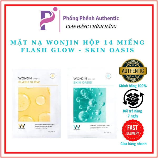 MẶT NẠ WONJIN EFFECT FLASH GLOW - SKIN OASIS HỘP 14M
