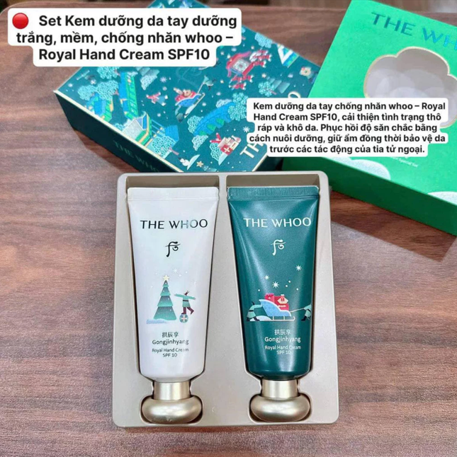 SET KEM DƯỠNG DA TAY WHOO GONGJINHYANG ROYAL HAND CREAM SPECIAL SET 2 TUÝP * 60ML