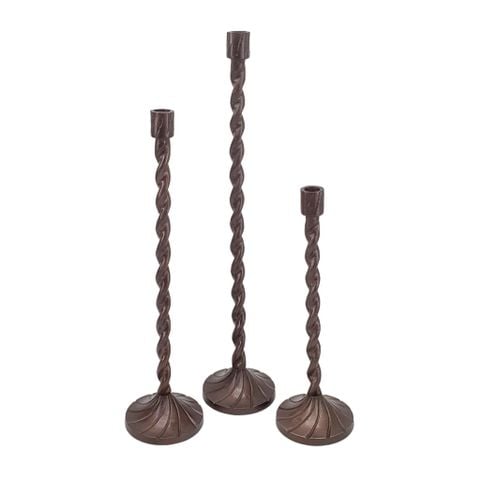 Chân Nến Xoắn Ánh Đồng (Set 3 cái)
