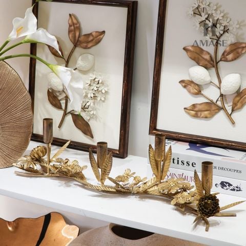 Chân Nến Decor Lá Nguyệt Quế_Country Style