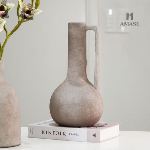 Lọ Hoa Gốm Mộc A__Country Style