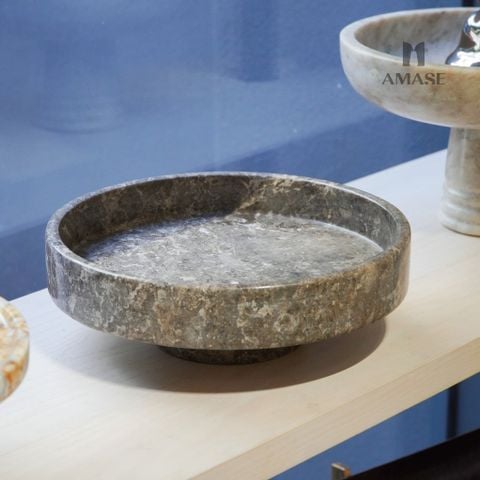 Khay Đá Marble Tròn Có Chân