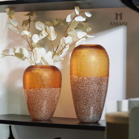 Lọ Hoa Thủy Tinh Amber Hive