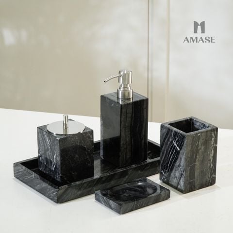 Set nhà tắm đá marble đen - Dáng vuông