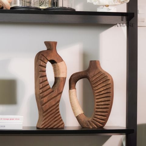 Decor Lọ Hoa Gỗ Cá Tính