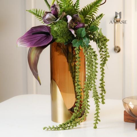 Lọ Hoa Thủy Tinh Amber Flow