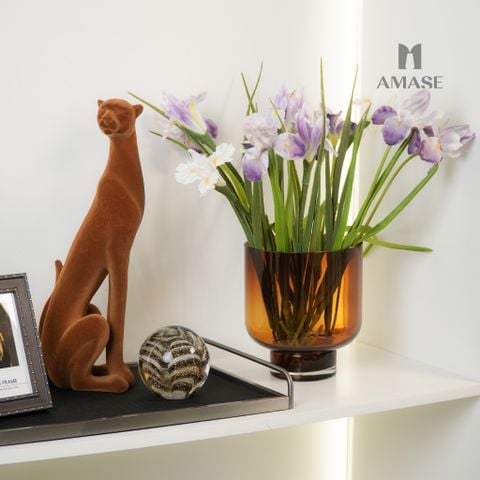 Lọ hoa thủy tinh hổ phách