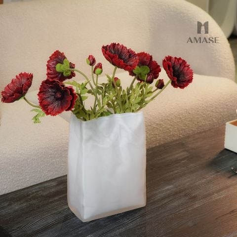 Lọ Hoa Thủy Tinh Frosted Bag