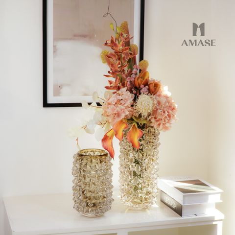 Lọ Thủy Tinh Hình Trụ Màu Trà