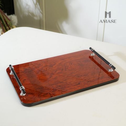 Khay Trang Trí Chữ Nhật Vân Gỗ Cẩm Lai