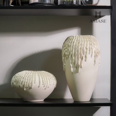 Lọ Hoa Gốm Waves of Linen