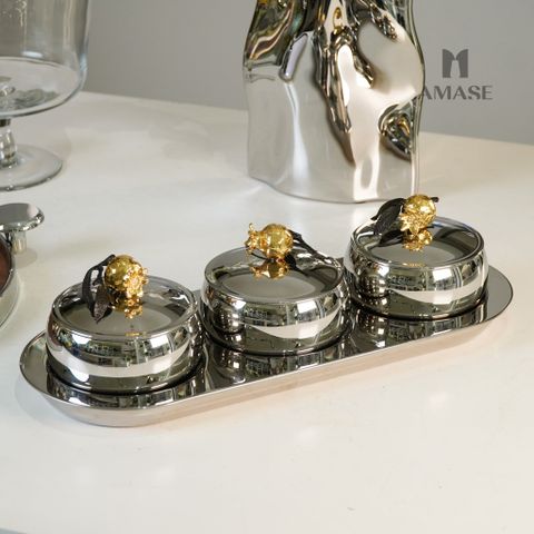 Khay Mứt Phối Chén Thép