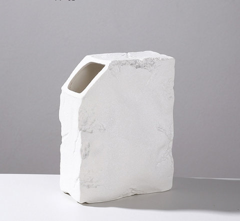 Lọ Hoa Midnight Stone Độc Đáo - Trắng