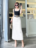  HQJeans Chân váy dài jeans màu cotton siêu tôn dáng mẫu thiết kế mới HQ176 