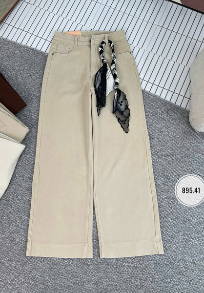  HQJeans® Quần Suông jeans nữ dáng lỡ 90cm kaki jeans mềm mịn co giãn màu mới HQ252 