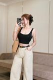  HQJeans® Quần Suông đứng dáng dài màu kem kaki giãn mềm mịn chất jean VNXK HQ250 