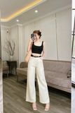  HQJeans® Quần Suông đứng dáng dài màu kem kaki giãn mềm mịn chất jean VNXK HQ250 