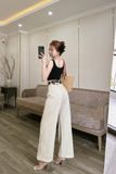  HQJeans® Quần Suông đứng dáng dài màu kem kaki giãn mềm mịn chất jean VNXK HQ250 
