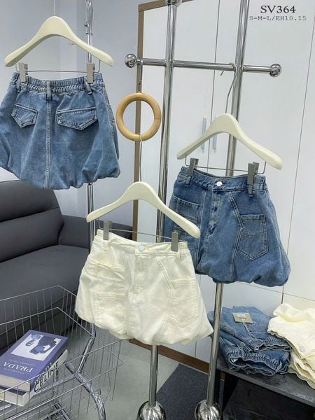  HQJeans® Chân váy jeans bí cao cấp bên trong có lót lưng thun mẫu mới chất lượng VNXK HQ202 